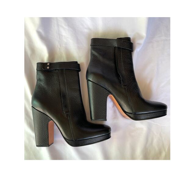 Rachel Comey Black Pebbled Leather Platform Ankle Boots Booties, 6.5 - Picture 1 of 6